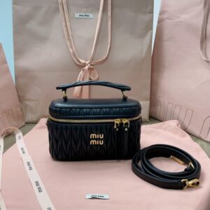 Replica Miu Miu Cosmetic Bag Black - Best Fake Designer Bags