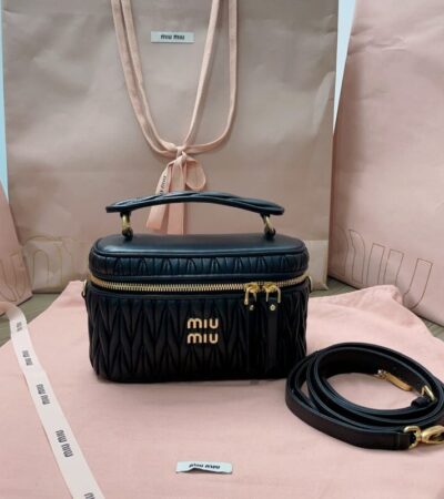 Replica Miu Miu Cosmetic Bag Black - Best Fake Designer Bags