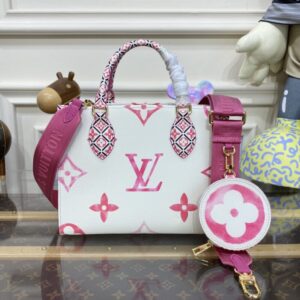 Replica LV OnTheGo PM Pink&White - Best Fake Designer Bags