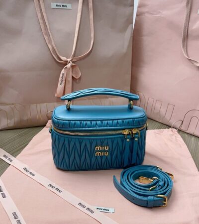 Replica Miu Miu Cosmetic Bag Blue - Best Fake Designer Bags