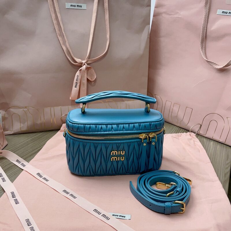 Replica Miu Miu Cosmetic Bag Blue - Best Fake Designer Bags