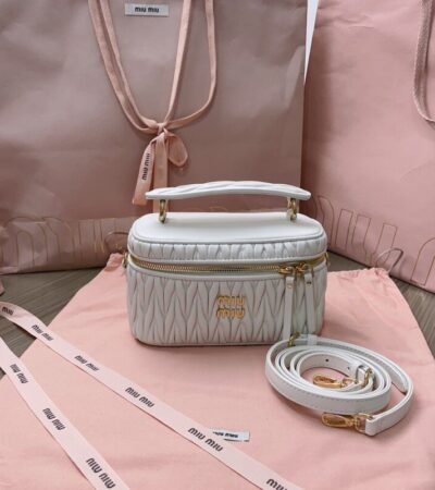 Replica Miu Miu Cosmetic Bag White - Best Fake Designer Bags