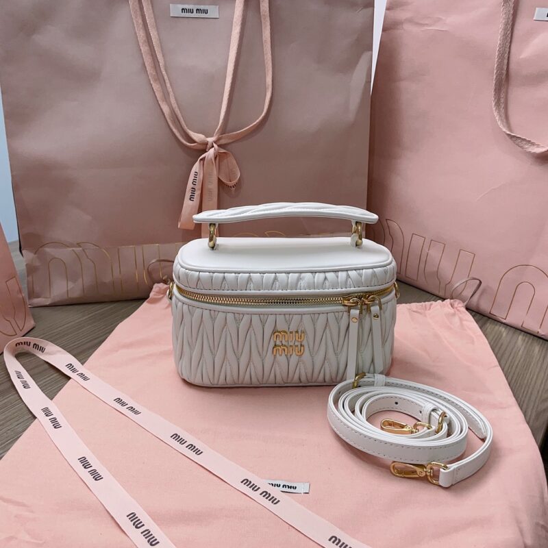 Replica Miu Miu Cosmetic Bag White - Best Fake Designer Bags