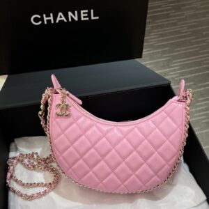 Replica CHANEL 23P Crescent Bag Pink - Best Fake Designer Bags