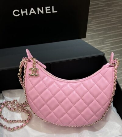 Replica CHANEL 23P Crescent Bag Pink - Best Fake Designer Bags