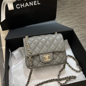 Replica CHANEL Classic Flap 17cm Grey - Best Fake Designer Bags