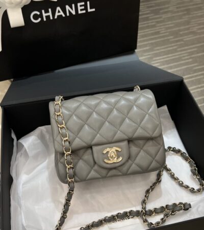 Replica CHANEL Classic Flap 17cm Grey - Best Fake Designer Bags