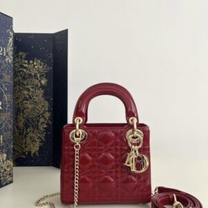 Replica Lady Dior Mini Red Patent - Best Fake Designer Bags