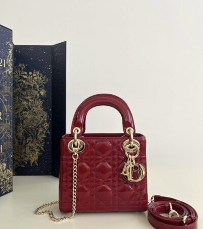 Replica Lady Dior Mini Red Patent - Best Fake Designer Bags