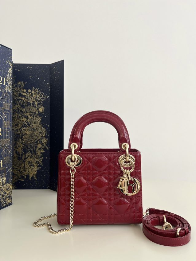 Replica Lady Dior Mini Red Patent - Best Fake Designer Bags