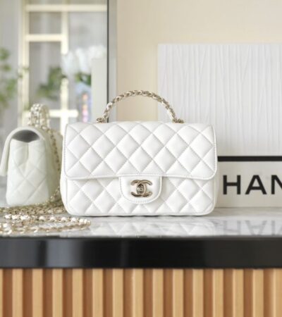 Replica CHANEL CF 20 cm Handle White - Best Fake Designer Bags