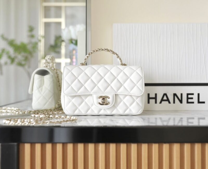 Replica CHANEL CF 20 cm Handle White - Best Fake Designer Bags