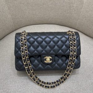Replica CHANEL Classic Flap 25cm Black Gold - Best Fake Designer Bags