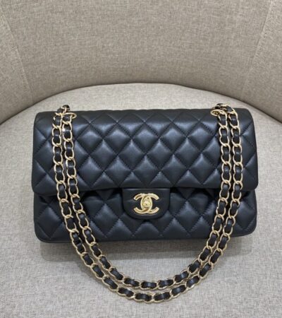 Replica CHANEL Classic Flap 25cm Black Gold - Best Fake Designer Bags