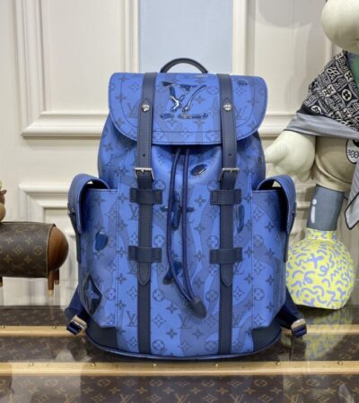 Replica Louis Vuitton Christopher Backpack Blue 2 - Best Fake Designer Bags