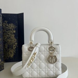 Replica Dior Lady Dior White ABC - Best Fake Designer Bags