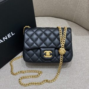 Replica CHANEL Camellia Flap Black - Best Fake Designer Bags