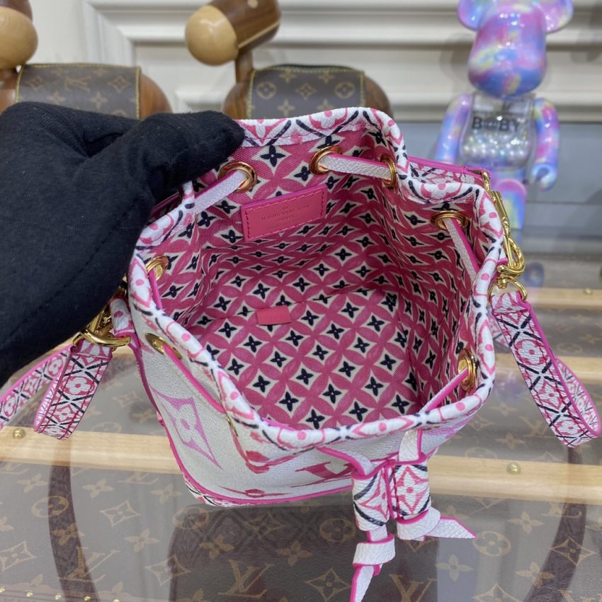 Replica Louis Vuitton Nano Noe White Pink - near-authentic luxury replica handbag