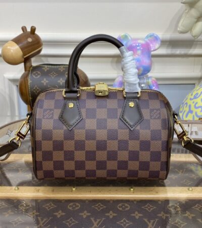 Replica Louis Vuitton Speedy Bandouliere 20 Brown Grid - Best Fake Designer Bags