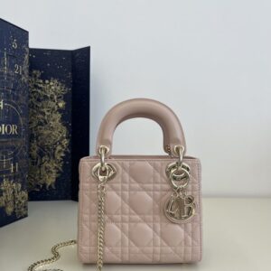 Replica Lady Dior Mini Pale Pink - Best Fake Designer Bags