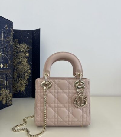 Replica Lady Dior Mini Pale Pink - Best Fake Designer Bags