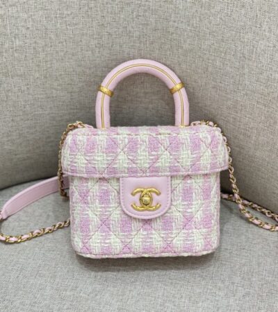 Replica CHANEL Tweed Handle Crush Small Purple - Best Fake Designer Bags