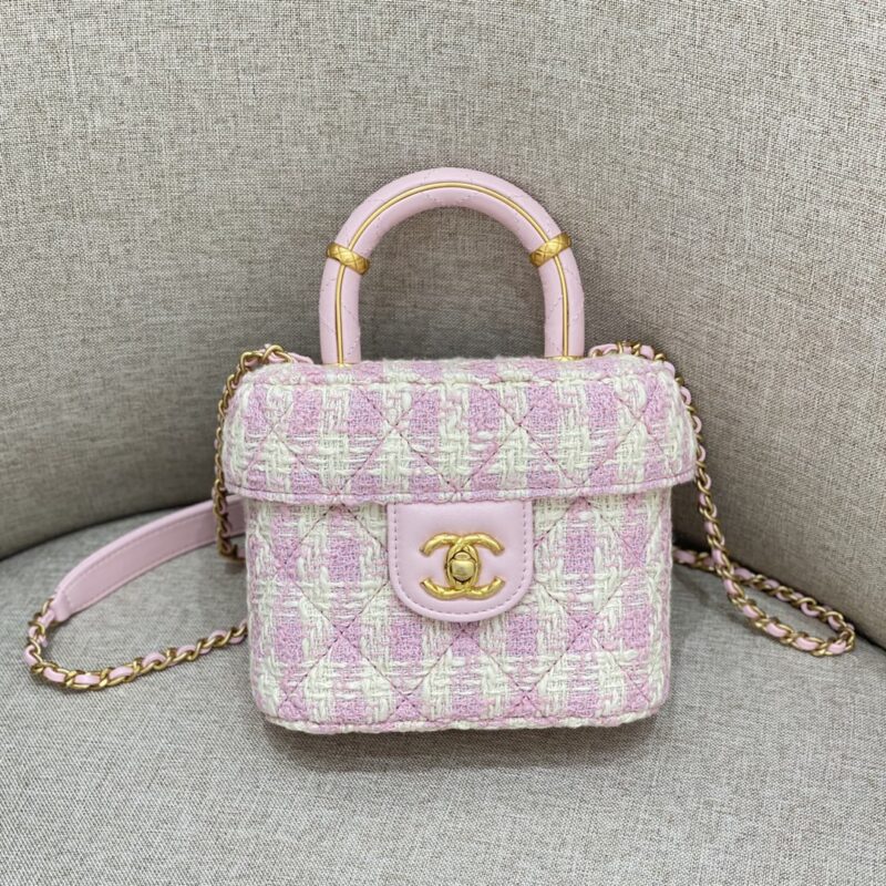 Replica CHANEL Tweed Handle Crush Small Purple - Best Fake Designer Bags
