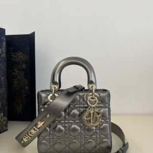 Replica Lady Dior Platinum Metallic ABC - Best Fake Designer Bags