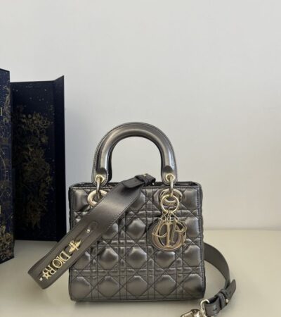 Replica Lady Dior Platinum Metallic ABC - Best Fake Designer Bags
