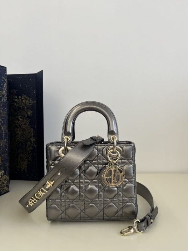 Replica Lady Dior Platinum Metallic ABC - Best Fake Designer Bags