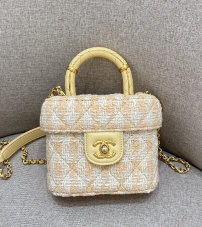 Replica CHANEL Tweed Handle Crush Small Apricot - Best Fake Designer Bags