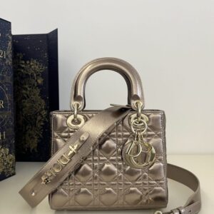 Replica Lady Dior Golden Metallic ABC - Best Fake Designer Bags
