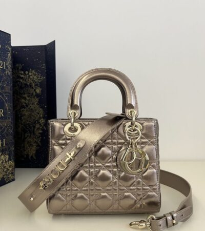 Replica Lady Dior Golden Metallic ABC - Best Fake Designer Bags
