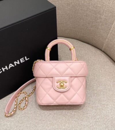 Replica CHANEL Tweed Handle Crush Small Pink - Best Fake Designer Bags