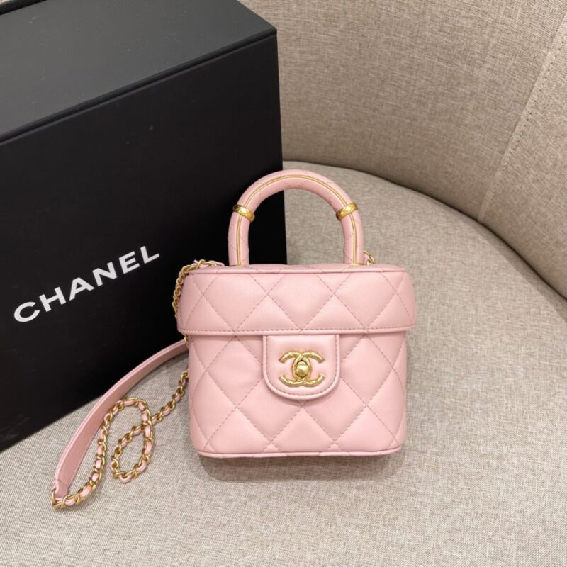 Replica CHANEL Tweed Handle Crush Small Pink - Best Fake Designer Bags