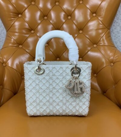 Replica Lady Dior White Pearl - Best Fake Designer Bags