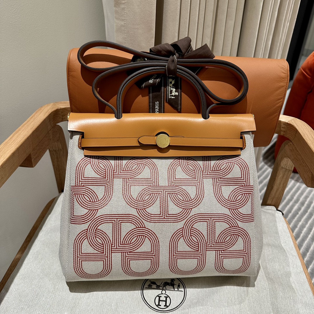 Replica Hermes Herbag 31cm Circuit Orange - Best Fake Designer Bags