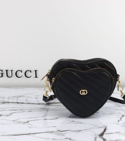 Replica Gucci Interlocking G Mini Heart Black - Best Fake Designer Bags