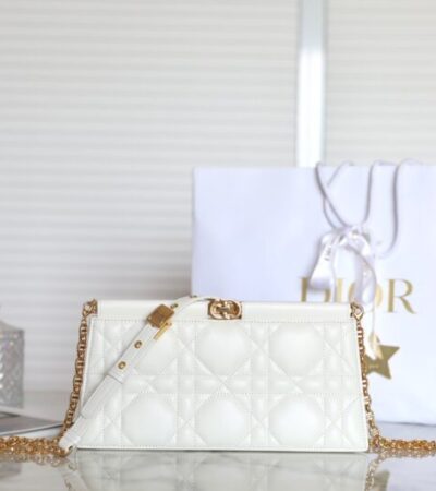 Replica Dior Miss Caro Noire Clutch White - Best Fake Designer Bags