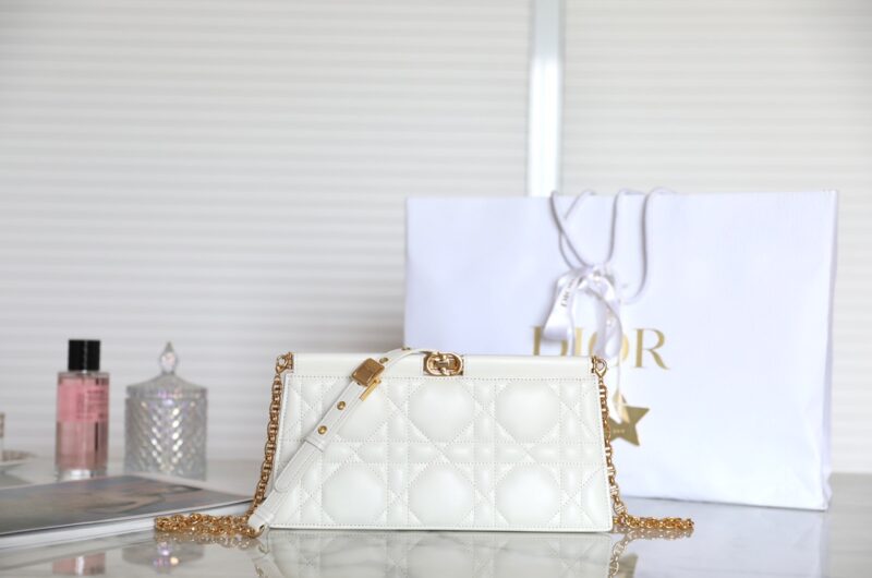 Replica Dior Miss Caro Noire Clutch White - Best Fake Designer Bags