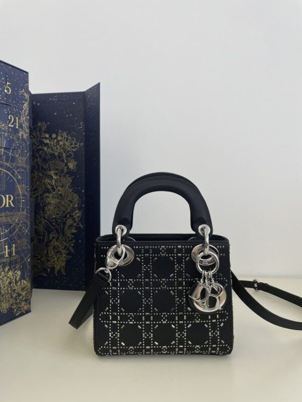 Replica Lady Dior Mini Satin Black - Best Fake Designer Bags