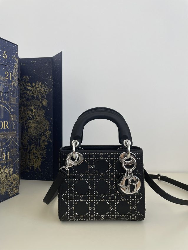 Replica Lady Dior Mini Satin Black - Best Fake Designer Bags