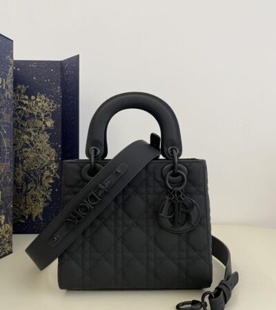 Replica Lady Dior Matte Black ABC - Best Fake Designer Bags