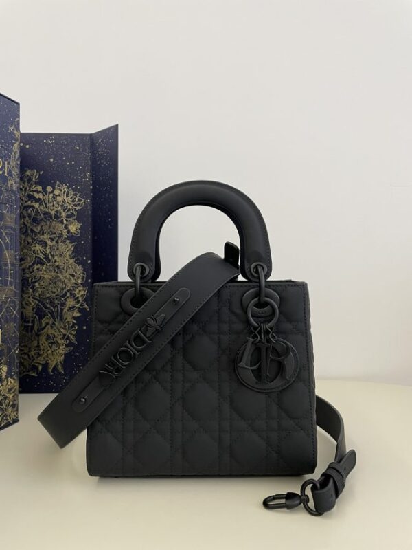 Replica Lady Dior Matte Black ABC - Best Fake Designer Bags