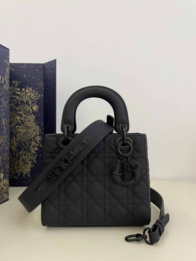 Replica Lady Dior Matte Black ABC - Best Fake Designer Bags