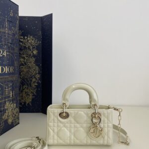 Replica Dior Lady D-Joy  Mini Bag White Patent - Best Fake Designer Bags