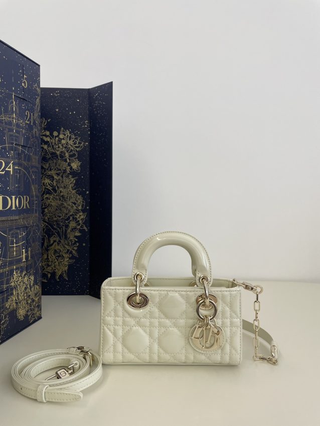 Replica Dior Lady D-Joy  Mini Bag White Patent - Best Fake Designer Bags