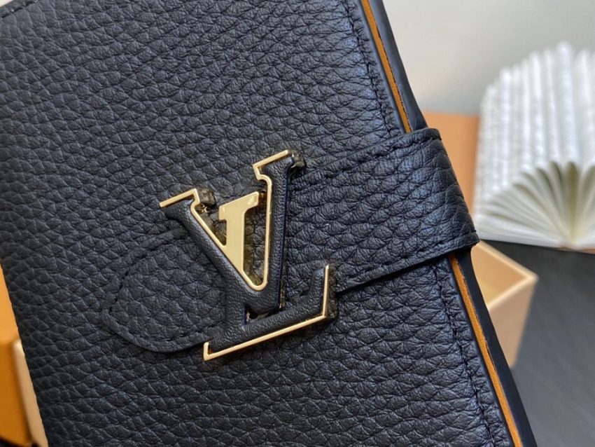 Replica Louis Vuitton Vertical Compact Wallet Black - best-selling designer handbag dupe