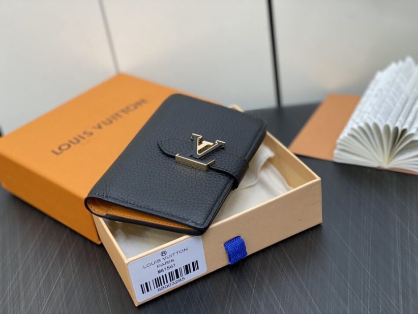 Replica Louis Vuitton Vertical Compact Wallet Black - top-rated replica designer bag