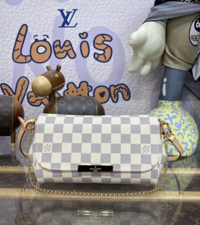 Replica Louis Vuitton Favorite White Grid - Best Fake Designer Bags